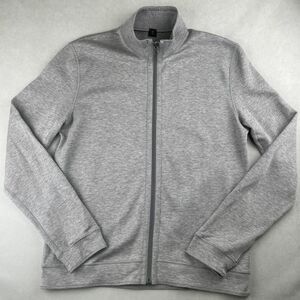 BOSS Hugo Boss Jacket Men M Gray Full Zip Mock Neck Athleisure Casual Preppy New